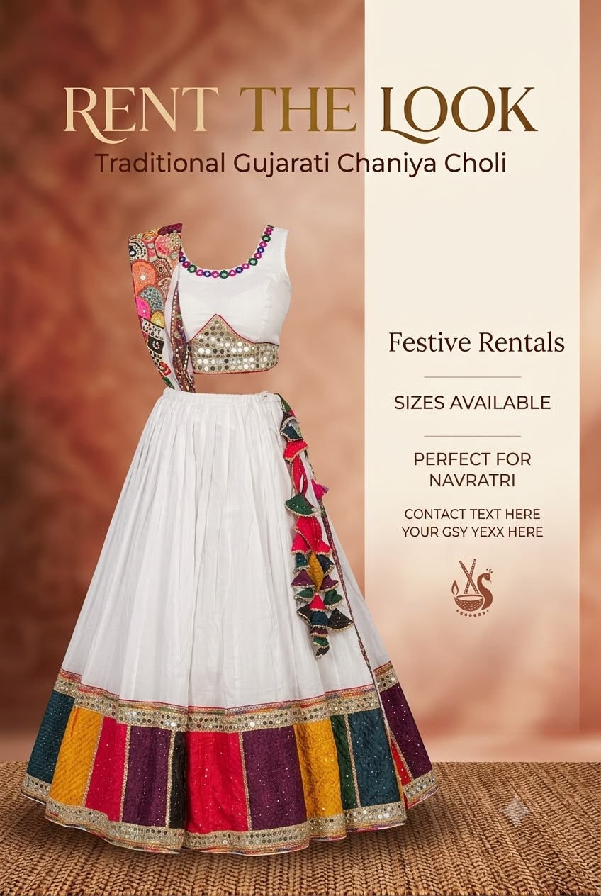 Sample 1, traditional Gujarati Chaniya Choli from Rent The Look